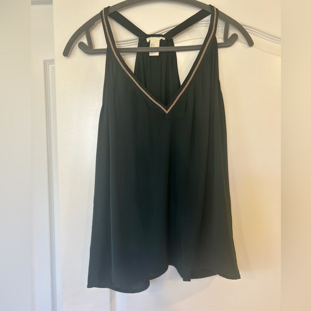 EUC H & M Conscious Collection Racerback Tank
Green with Gold Trim